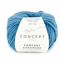 Пряжа для вязания Katia Comfort Cashmere, 25 г, 94 м, цв. голубой темный 1416.75