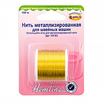 Нить металлизированная, 100м, цв. золото hemline 242.G