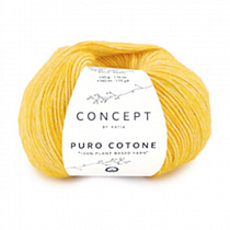 Пряжа для вязания Katia Pure Cotone, 50 г, 160 м, цв. желто-лимонный 1414.56