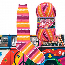 Пряжа для вязания Nako Boho Konsept, 100 г, 400 м, цв. ягодное лето NB-82259