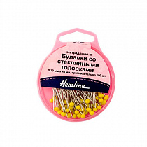 Булавки портновские стеклянными головками, 45мм, 100 шт HEMLINE 703.100