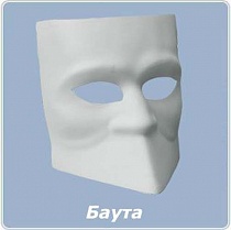 Маска карнавальная Большая "Баута", пластик, Tinta Viva Hobby 70-00-07 РАСПРОДАЖА! 