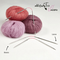 Спицы чулочные (носочные) № 2,5 мм, 30 см, CraSyTrio Unicorn Lace Long 180-2/2.5-30