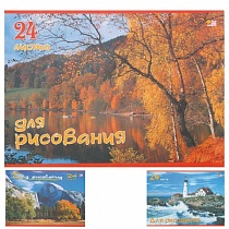 Альбом для рисования А4, 24 листа, Пейзажи 24А4С